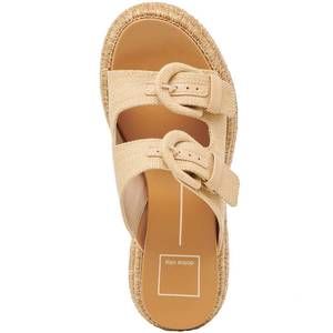 NEW DOLCE VITA women's witny wedge sandal in natural woven raffia